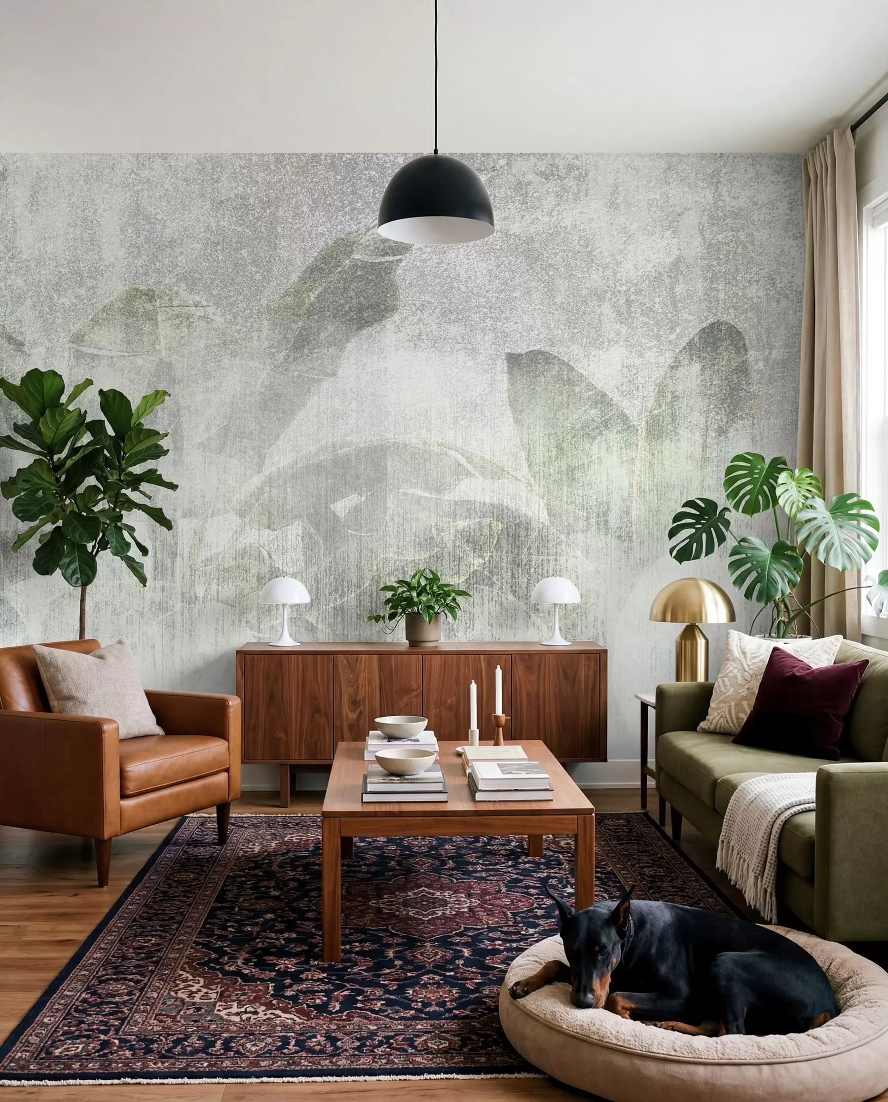 Wall Mural Photo Wallpaper Tropical palm trees loft style u97030