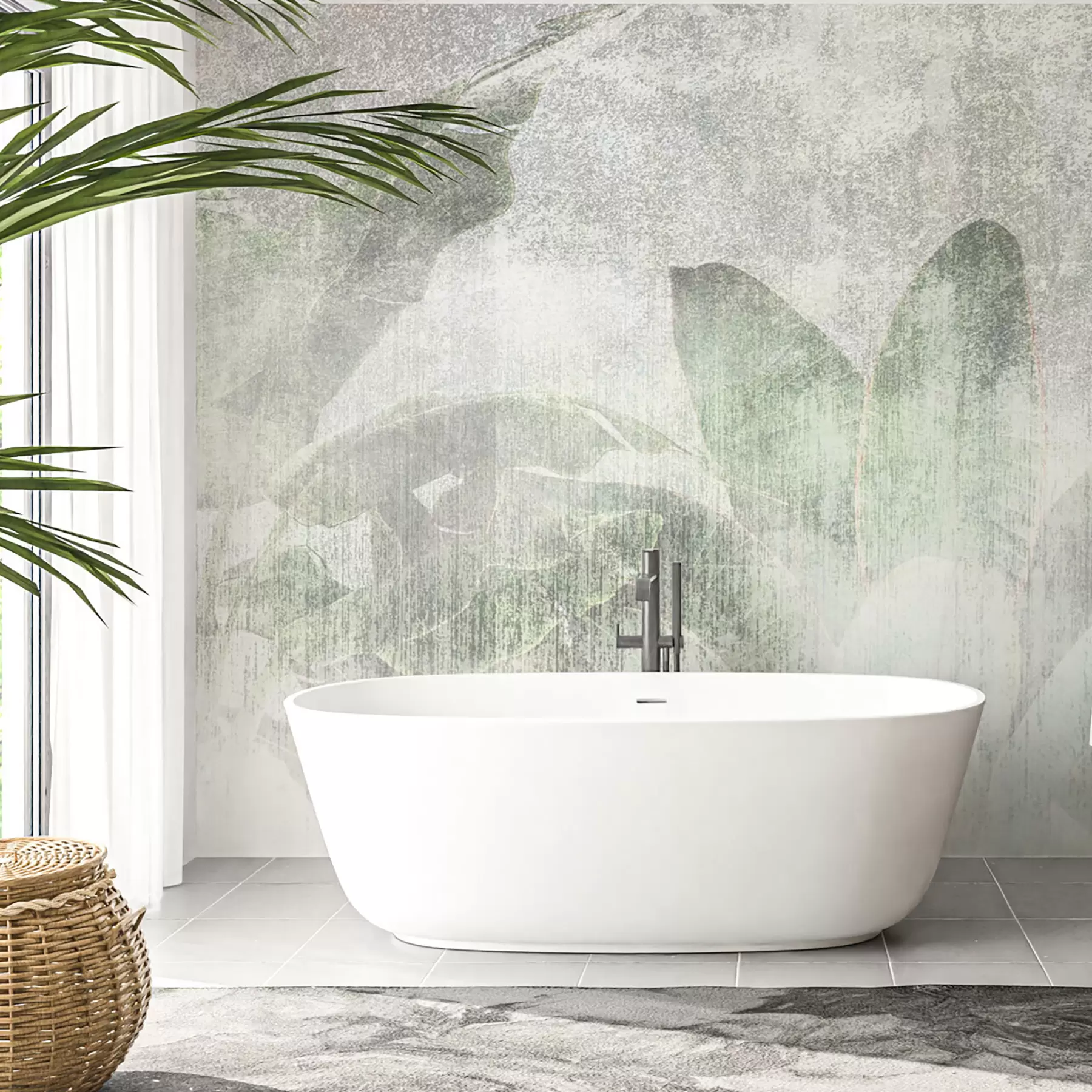 Wall Mural Photo Wallpaper Tropical palm trees loft style u97030