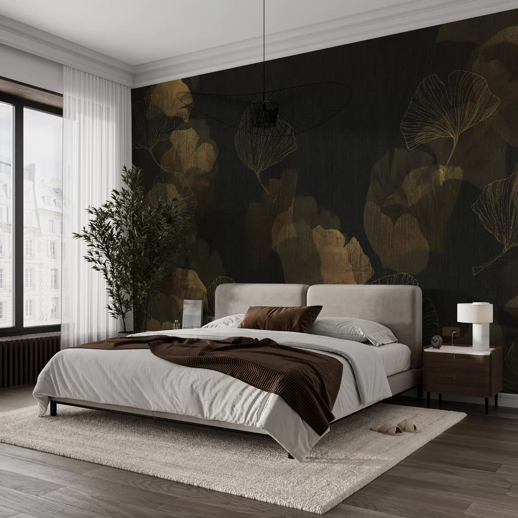 murales Hojas de ginko populares u97142