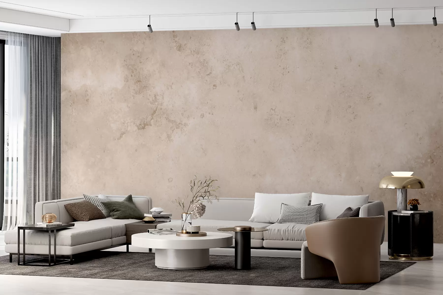 Wall Mural Photo Wallpaper Beige concrete wall u97236