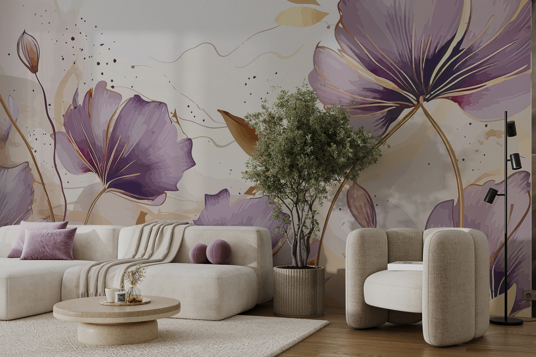 Wall Mural Photo Wallpaper lilac flowers Nr. u96954 | Uwalls