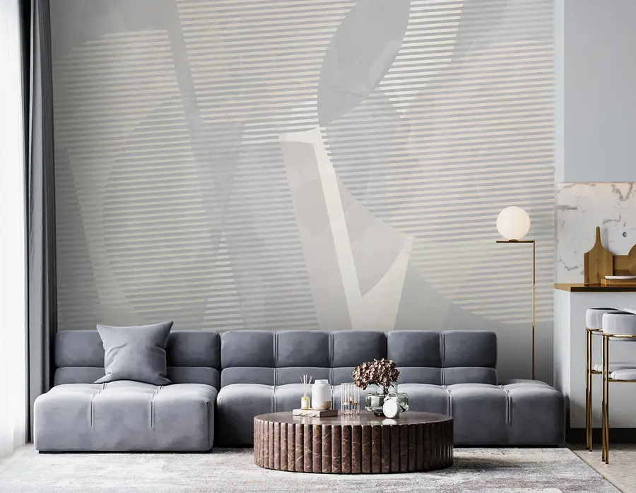 Wall Mural Photo Wallpaper Geometric abstraction on a marble background in pastel colors u95373