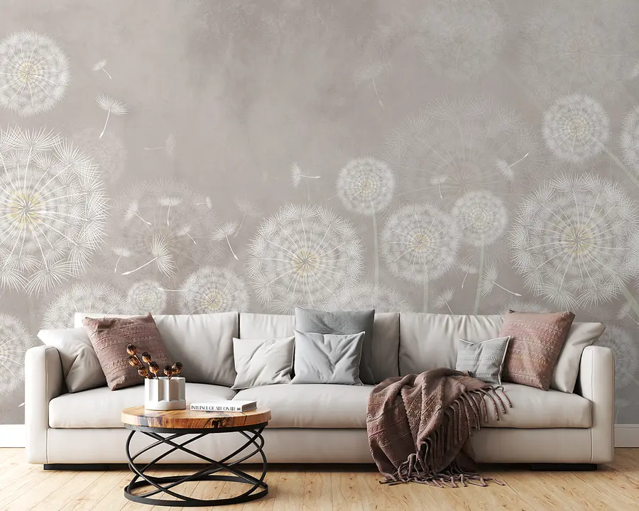 murales Dientes de león sobre fondo texturizado u95374