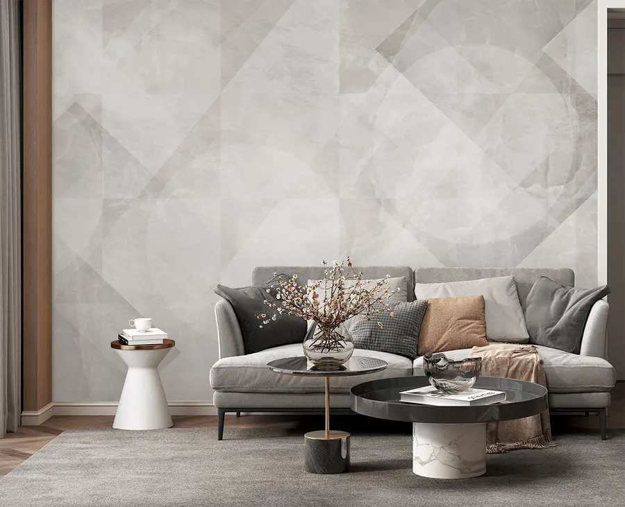 Wall Mural Photo Wallpaper Geometric abstraction on a marble background in pastel colors u97269