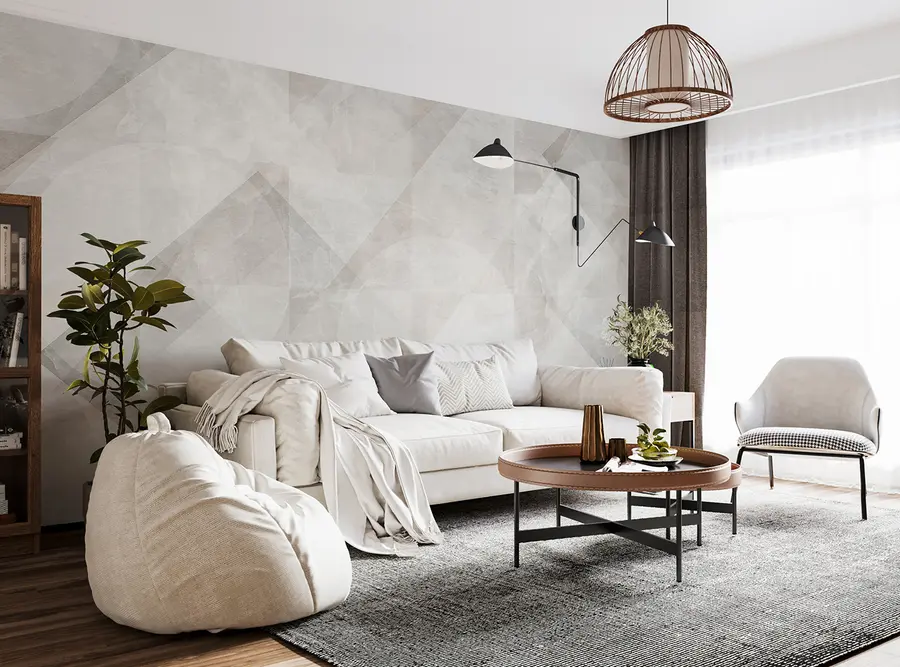 Wall Mural Photo Wallpaper Geometric abstraction on a marble background in pastel colors u97269