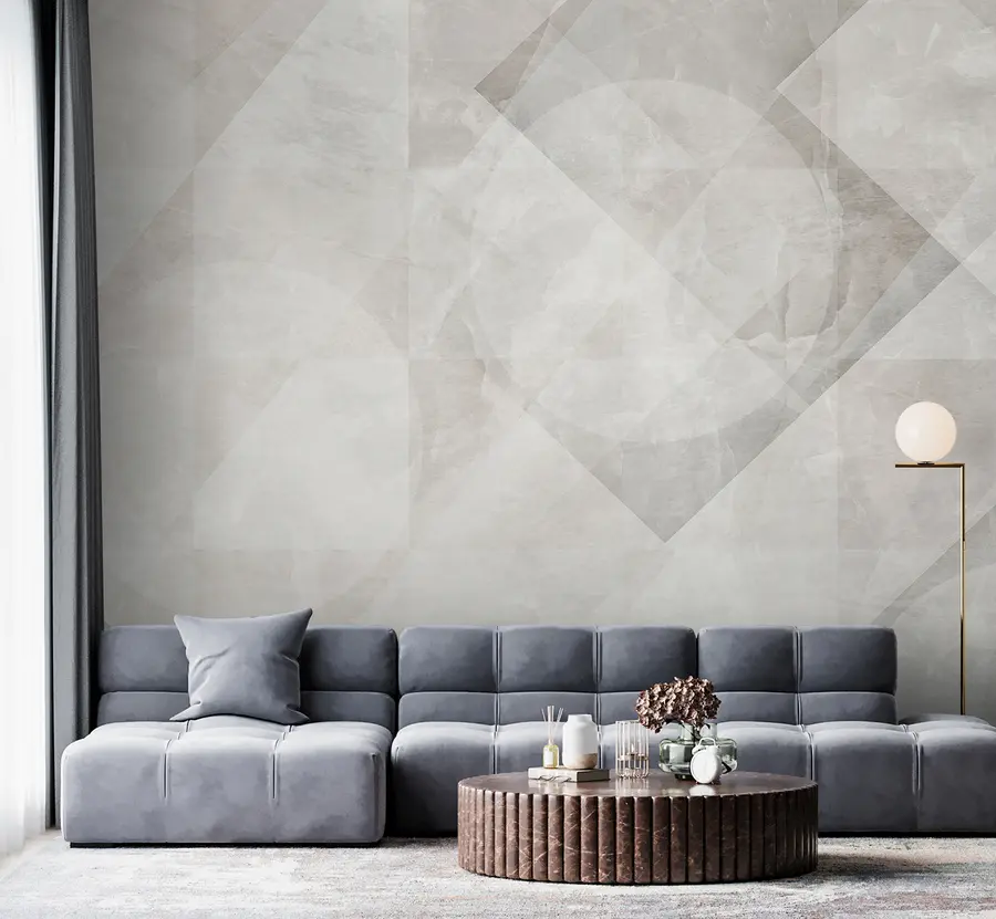 Wall Mural Photo Wallpaper Geometric abstraction on a marble background in pastel colors u97269