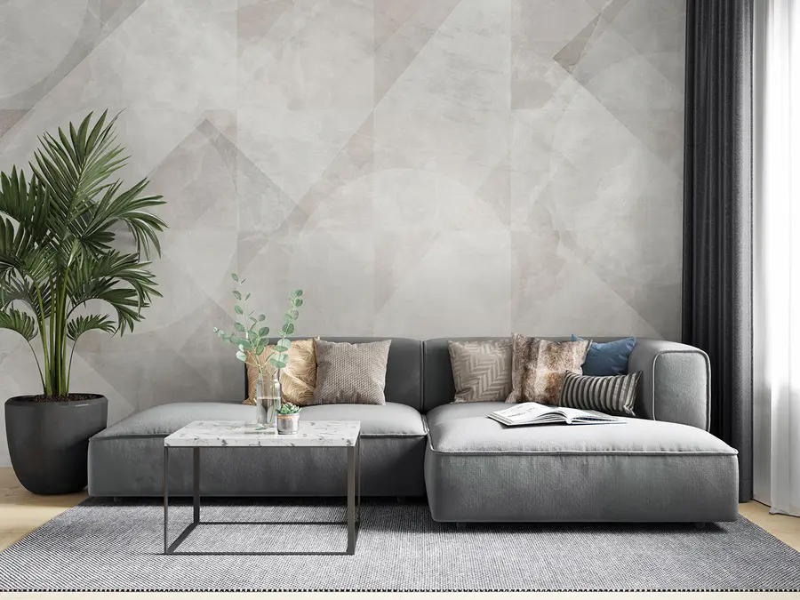 murales Abstracción geométrica sobre fondo de mármol en colores pastel u97269