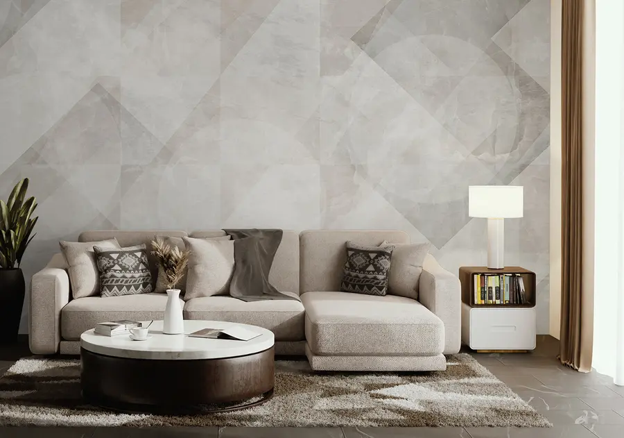Wall Mural Photo Wallpaper Geometric abstraction on a marble background in pastel colors u97269