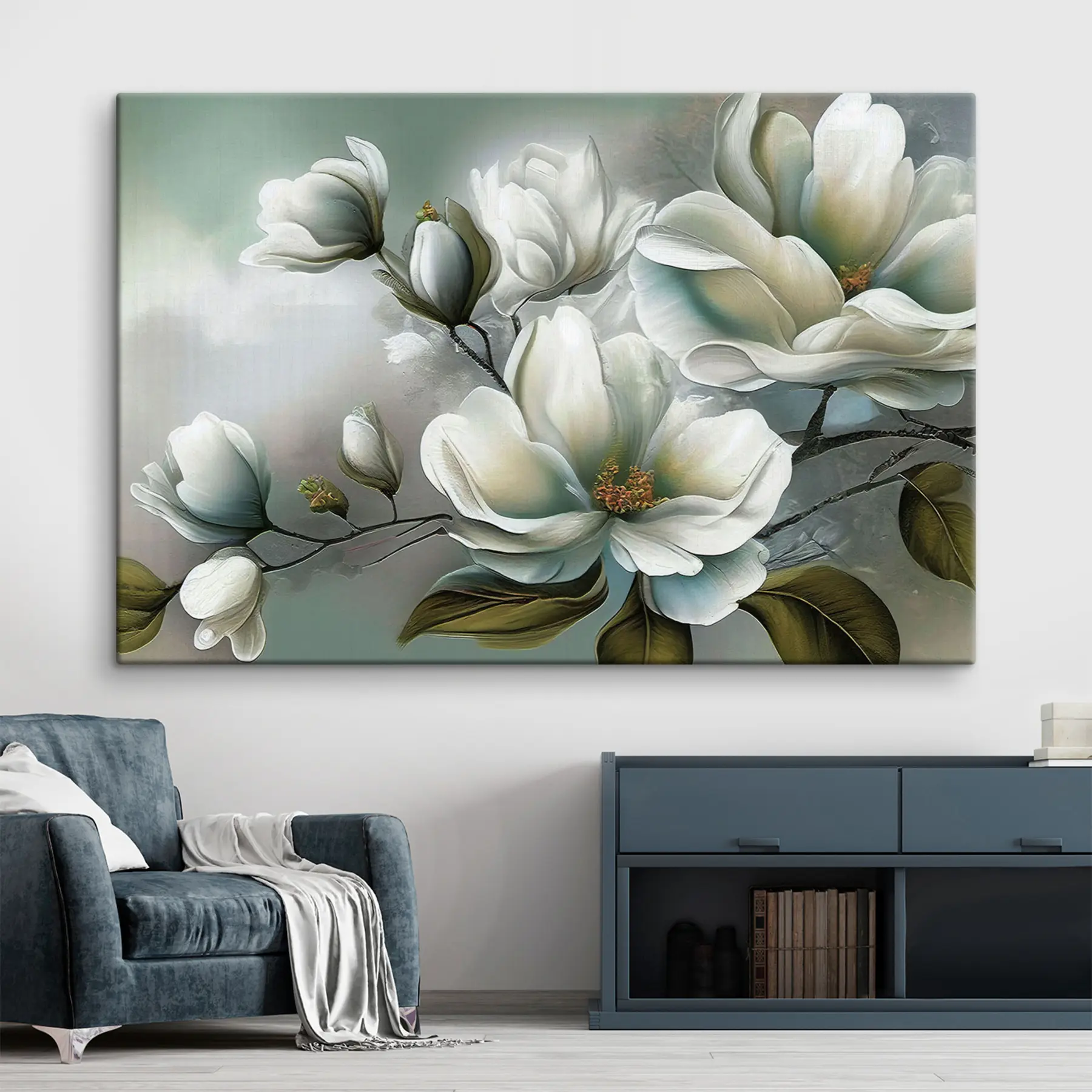 wall murals Elegant blooms in soft pastel hues s35494
