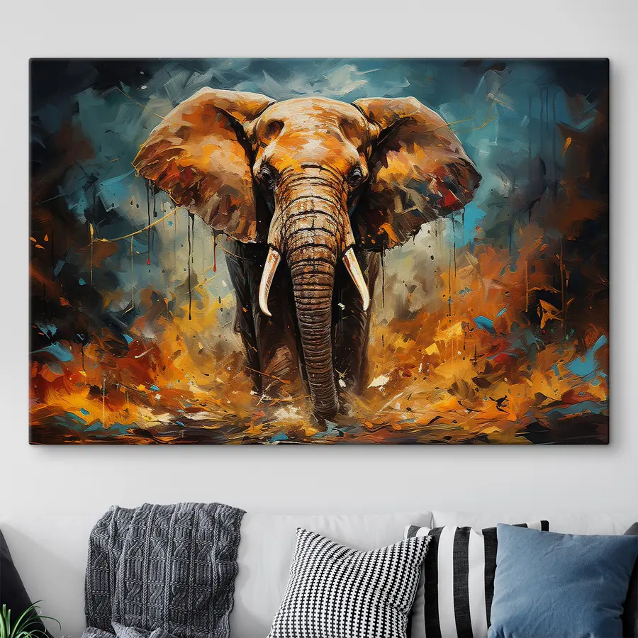 wall murals Majestic elephant in vibrant colors s35505