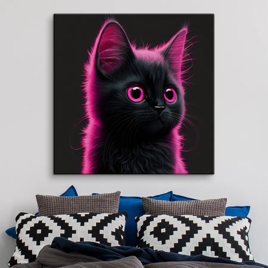 wall murals Enchanting feline with vibrant features s35511