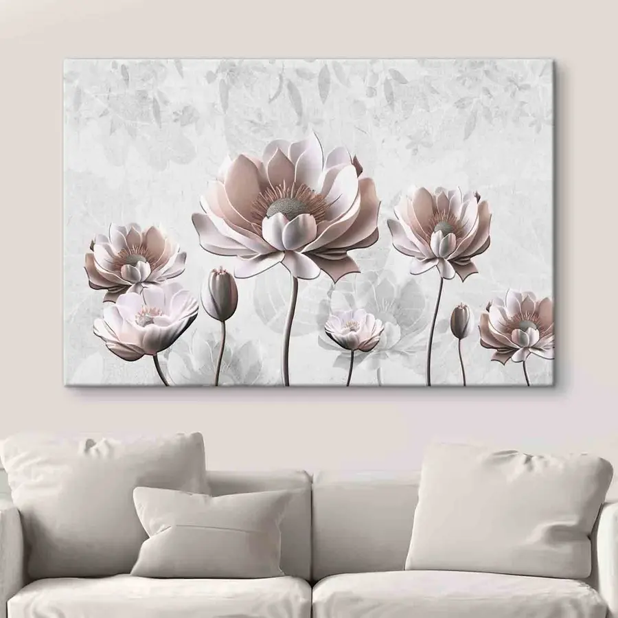 murales Elegantes flores en tonos suaves s35736