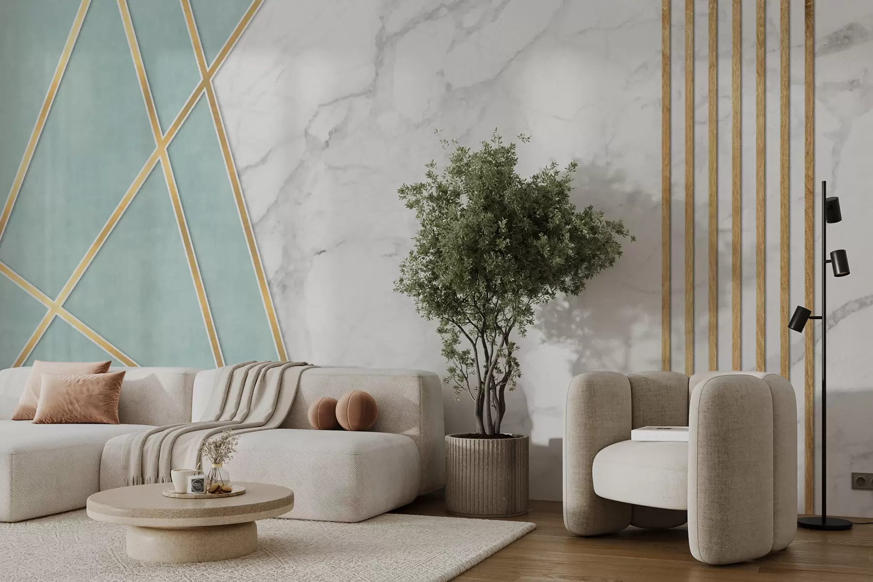 murales Fondo de mármol con geometría y líneas u95385