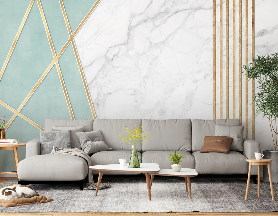 Wall Mural Photo Wallpaper Marble background with geometry and lines u95385