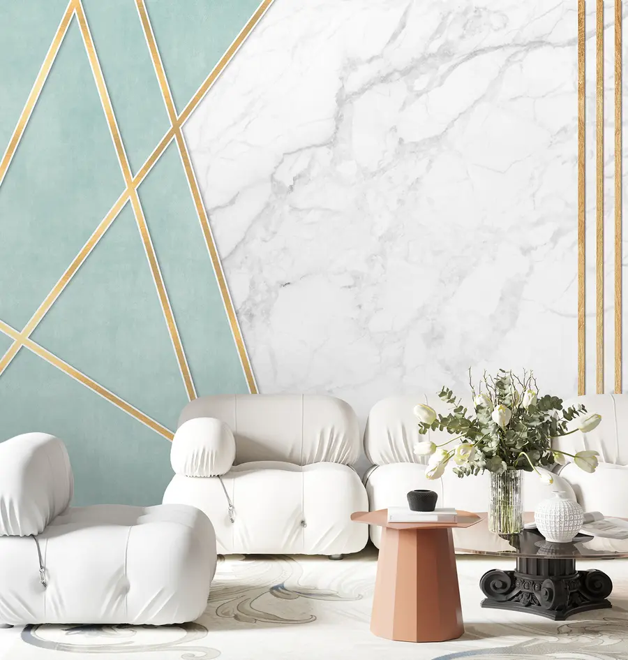 Wall Mural Photo Wallpaper Marble background with geometry and lines u95385