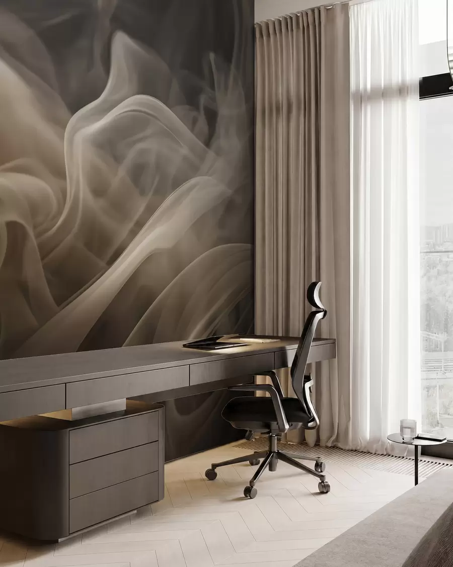 wall murals Abstract waves of smoke u96591