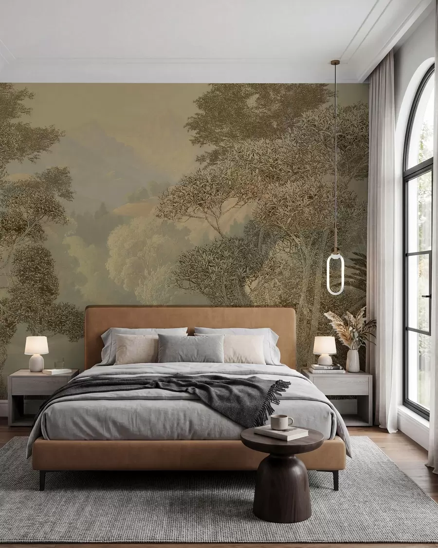 wall murals Tropical forest in brown tones u97403