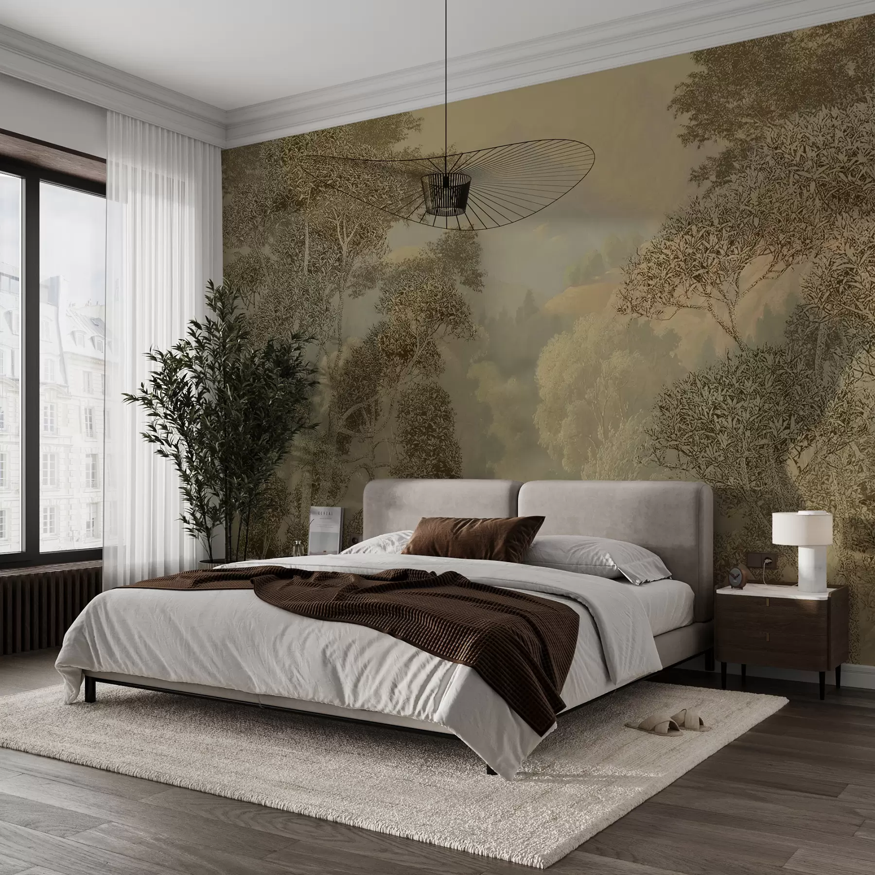 Wall Mural Photo Wallpaper Tropical forest in brown tones u97403