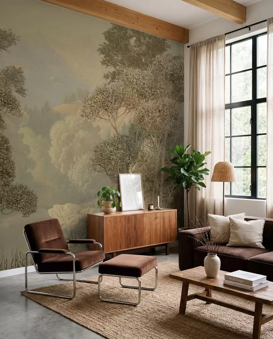 Wall Mural Photo Wallpaper Tropical forest in brown tones u97403