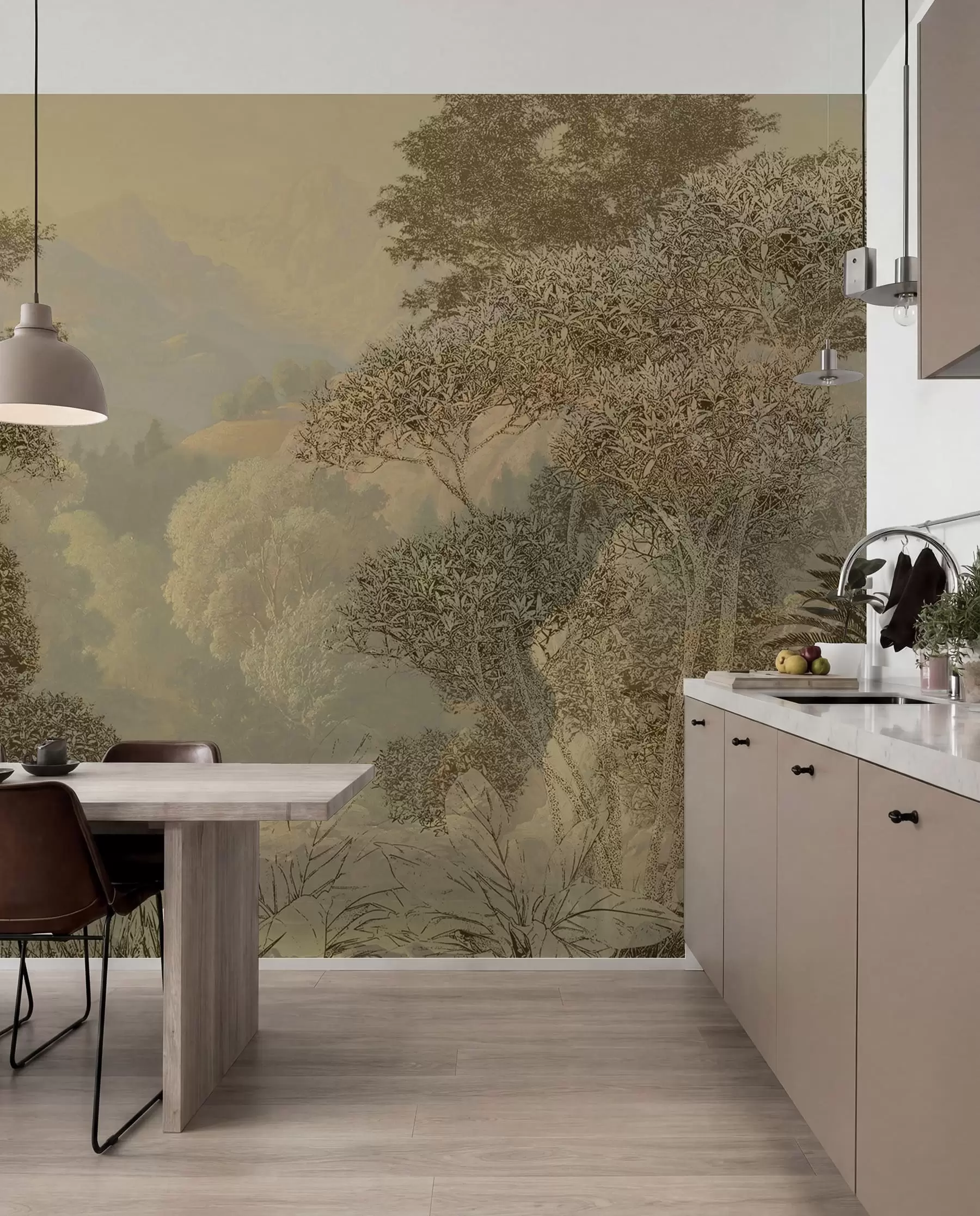murales Selva tropical en tonos marrones u97403