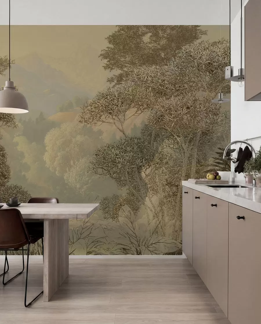 peintures murales Forêt tropicale dans les tons bruns u97403