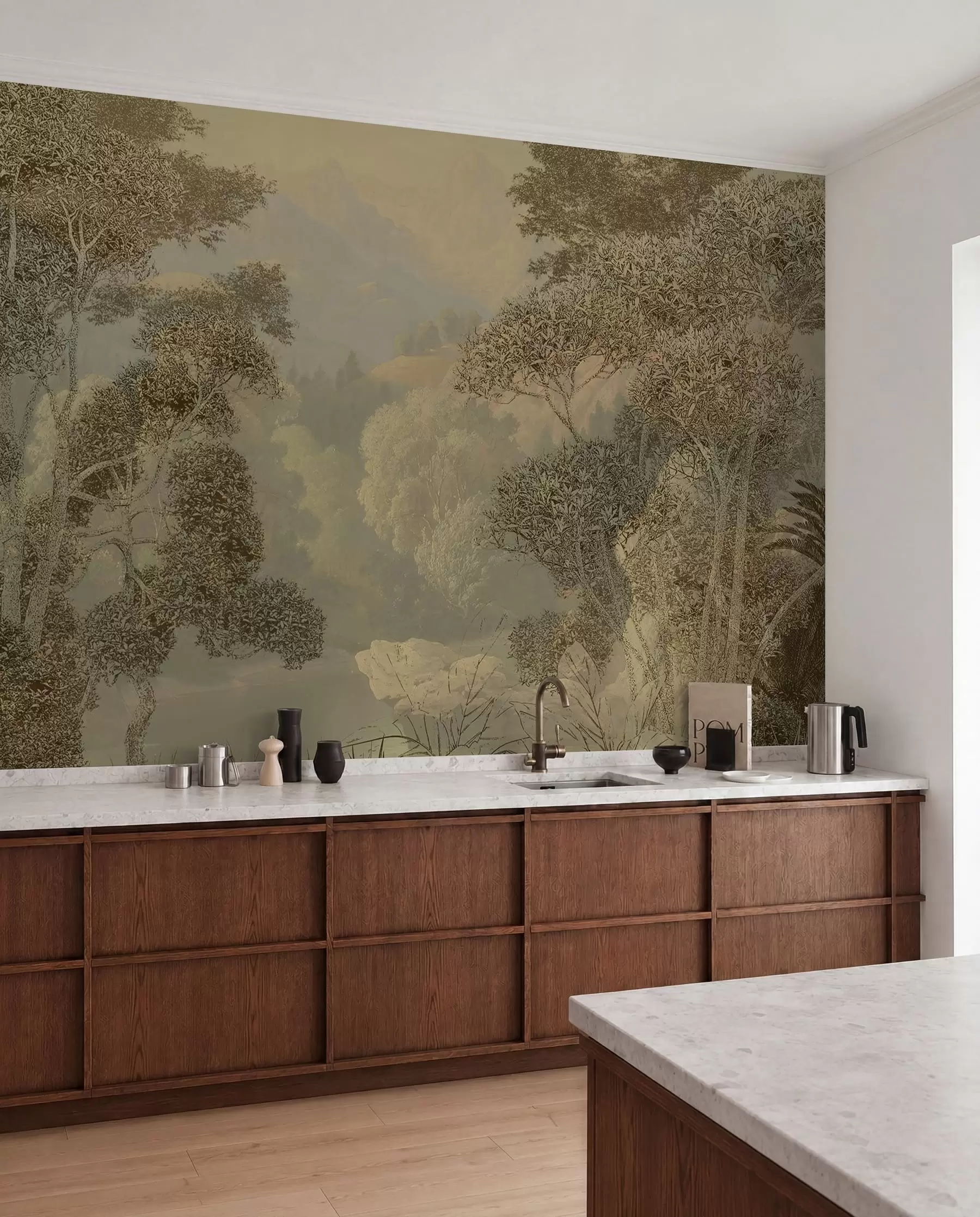 Wall Mural Photo Wallpaper Tropical forest in brown tones u97403