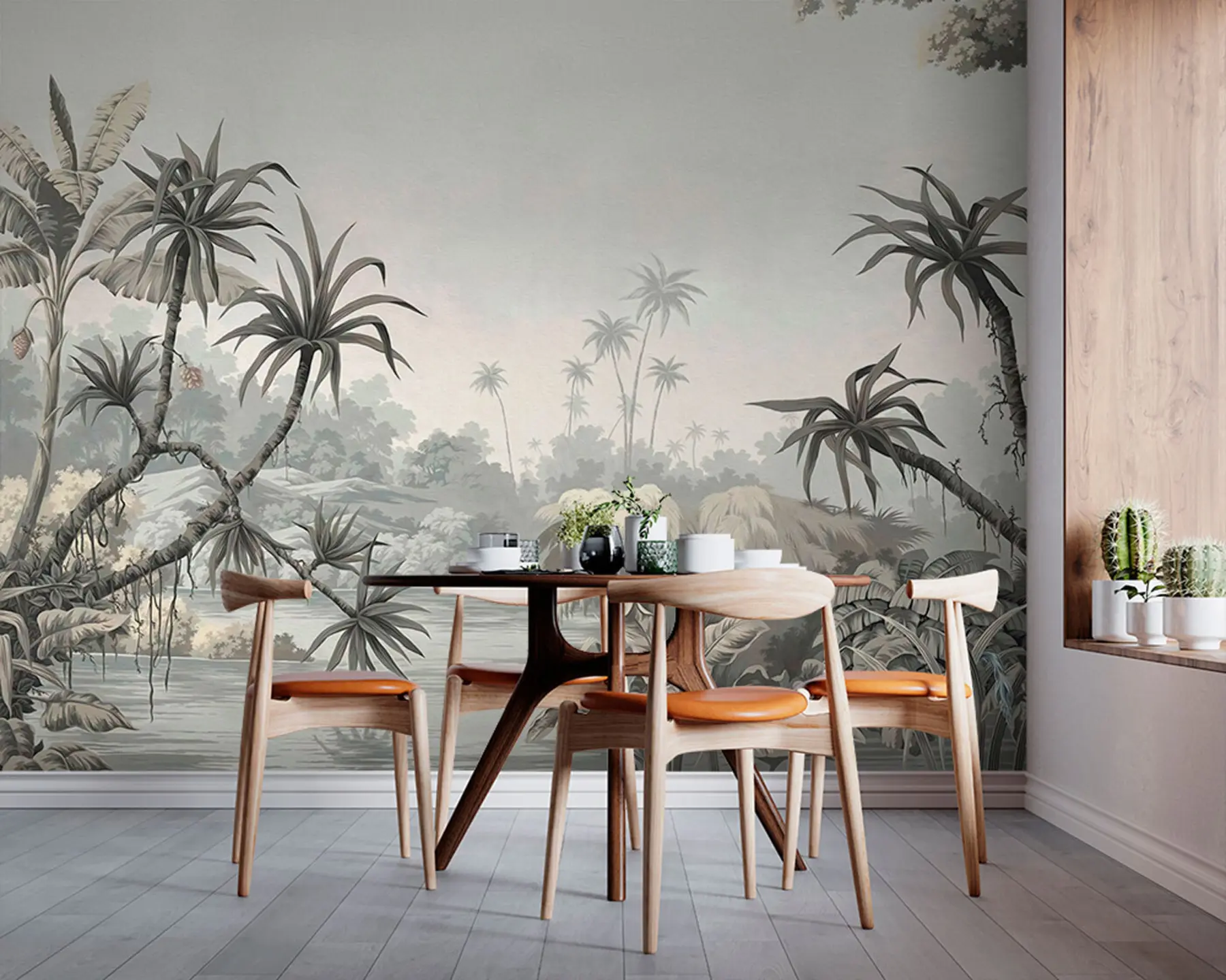 Wall Mural Photo Wallpaper Green tropical leaves u97408