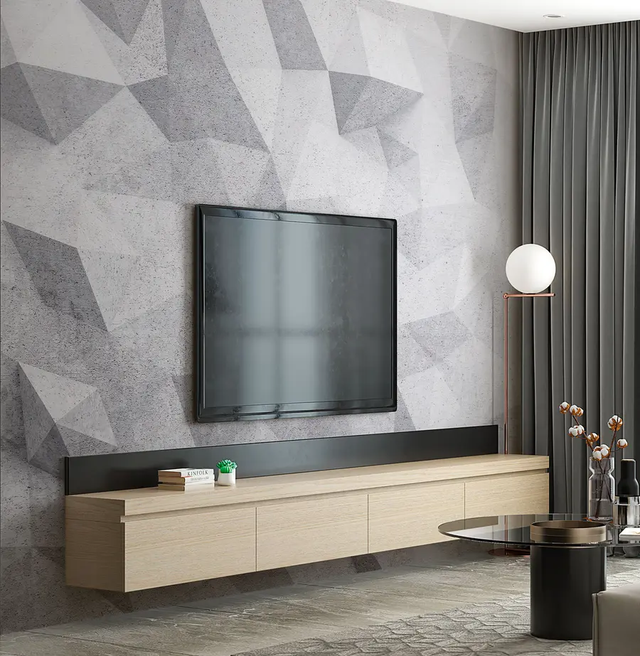 Wall Mural Photo Wallpaper Abstract 3D polygons grunge loft u97336