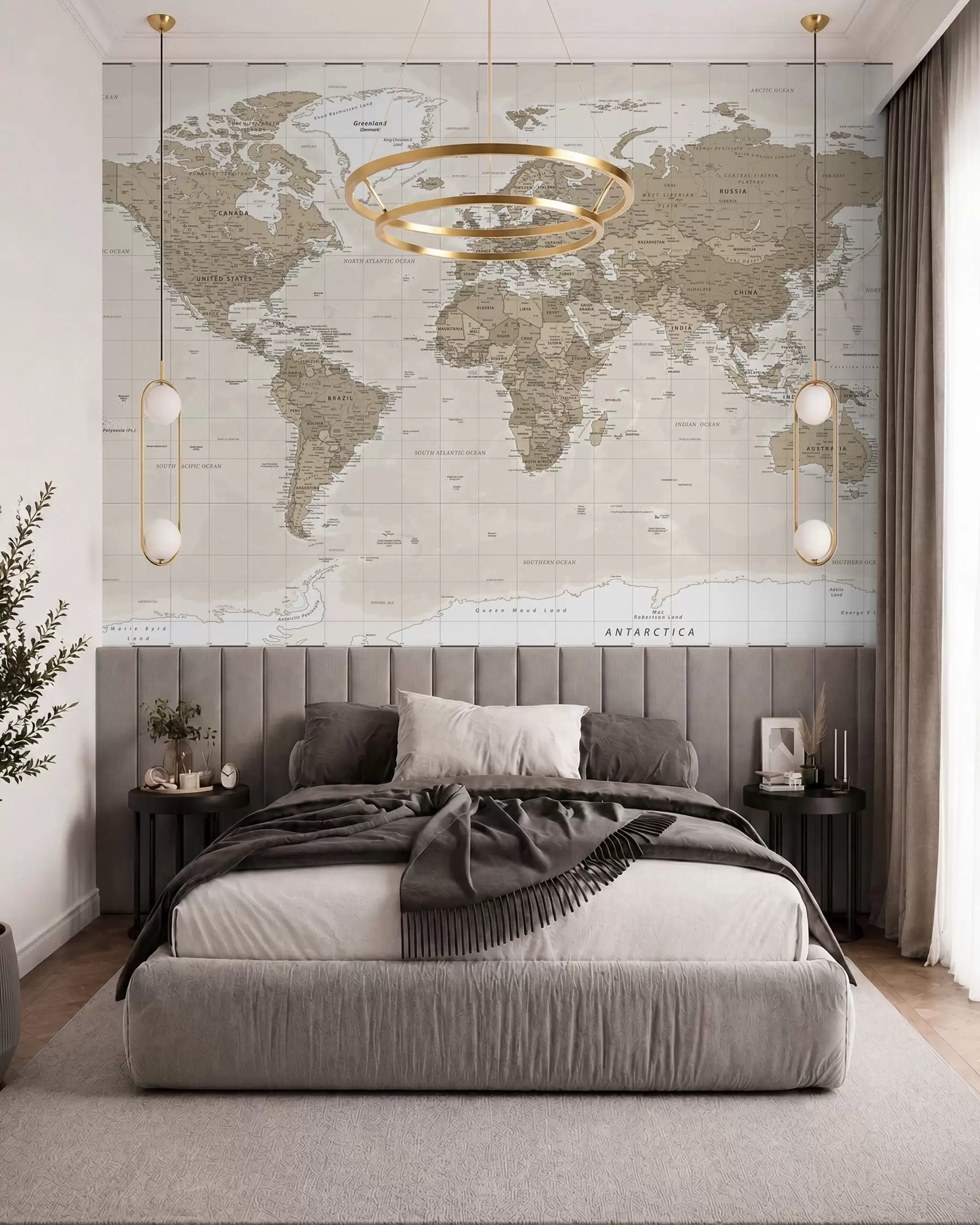murales Loft mapamundi vintage u97342