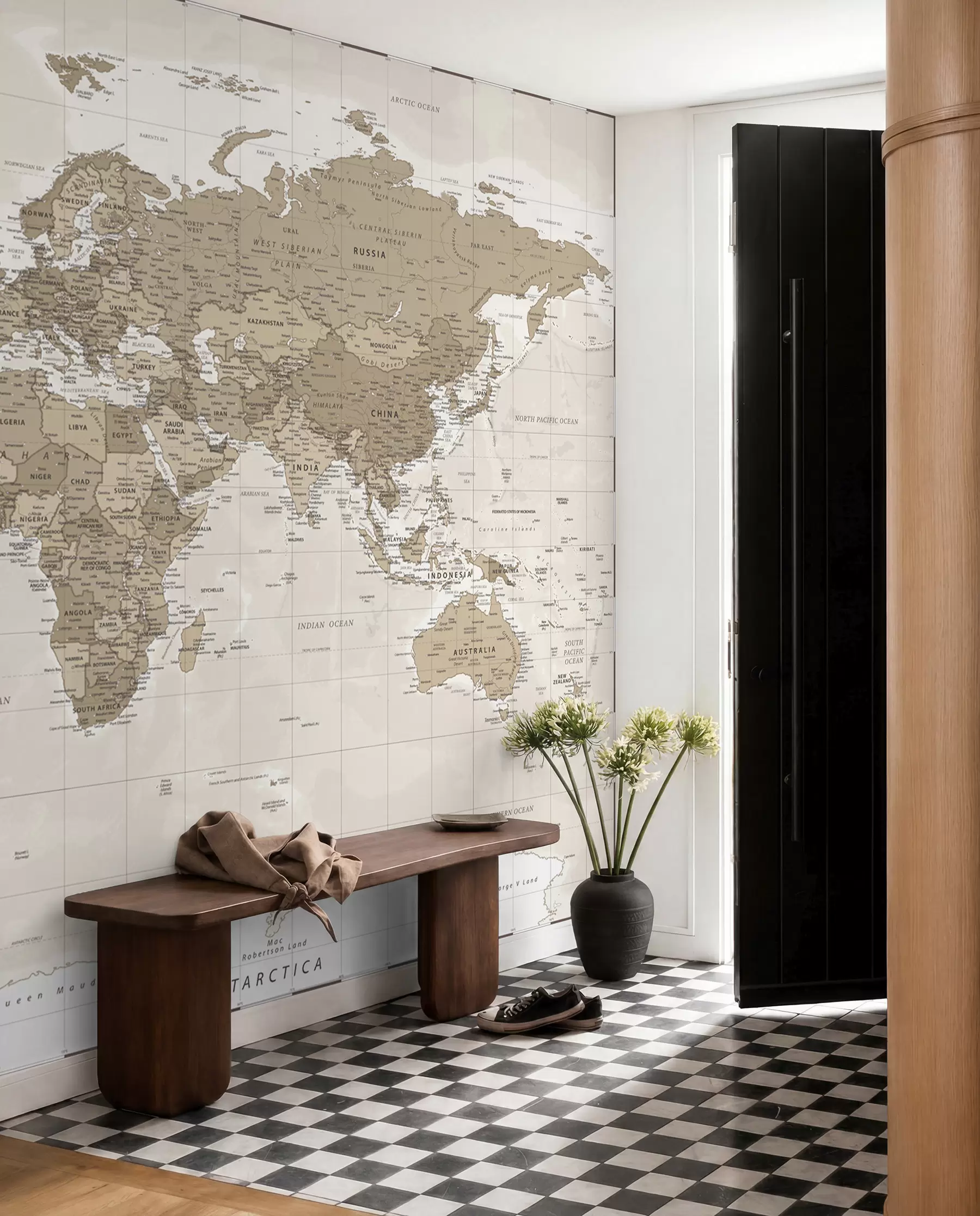 peintures murales Carte du monde vintage loft u97342