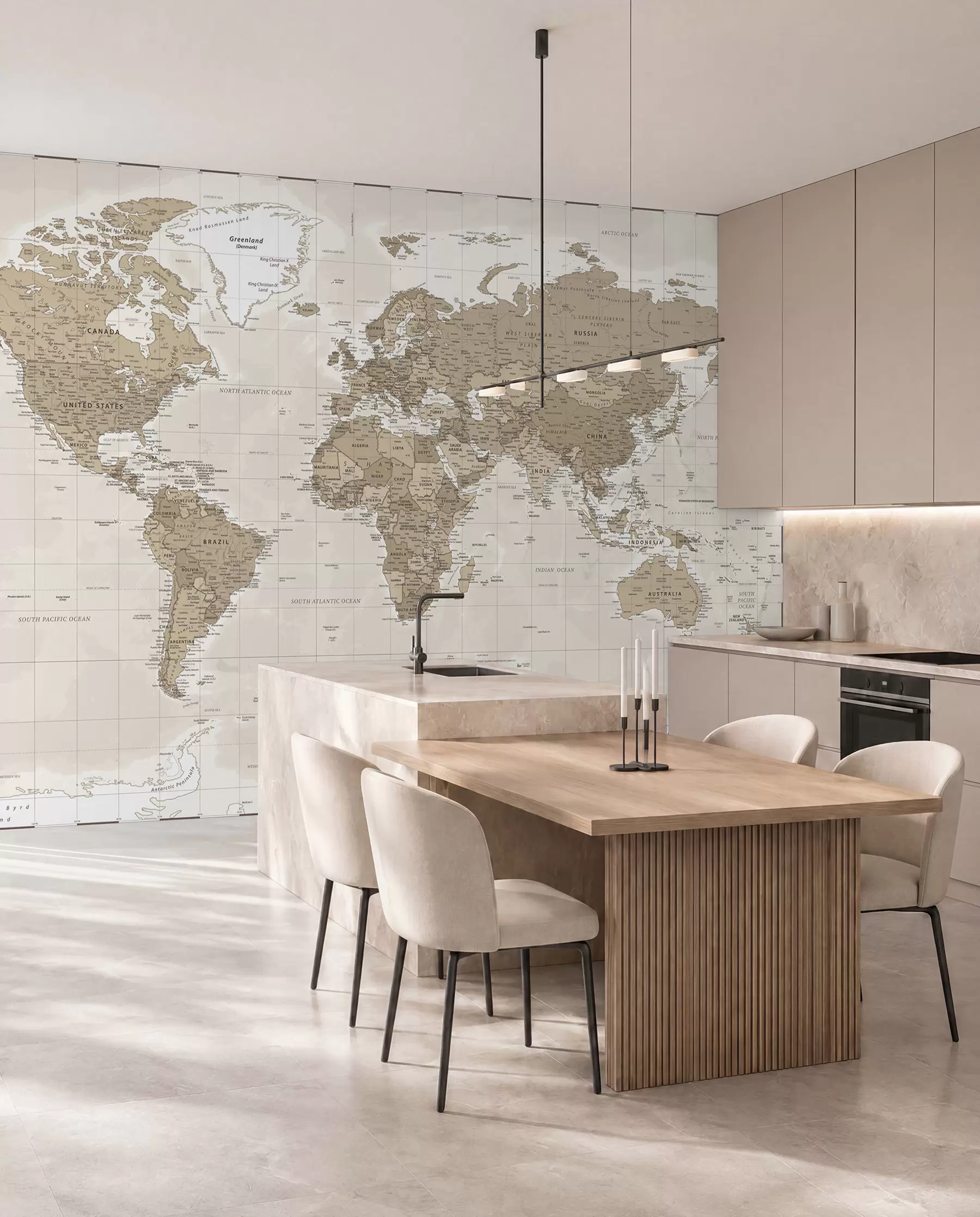 peintures murales Carte du monde vintage loft u97342