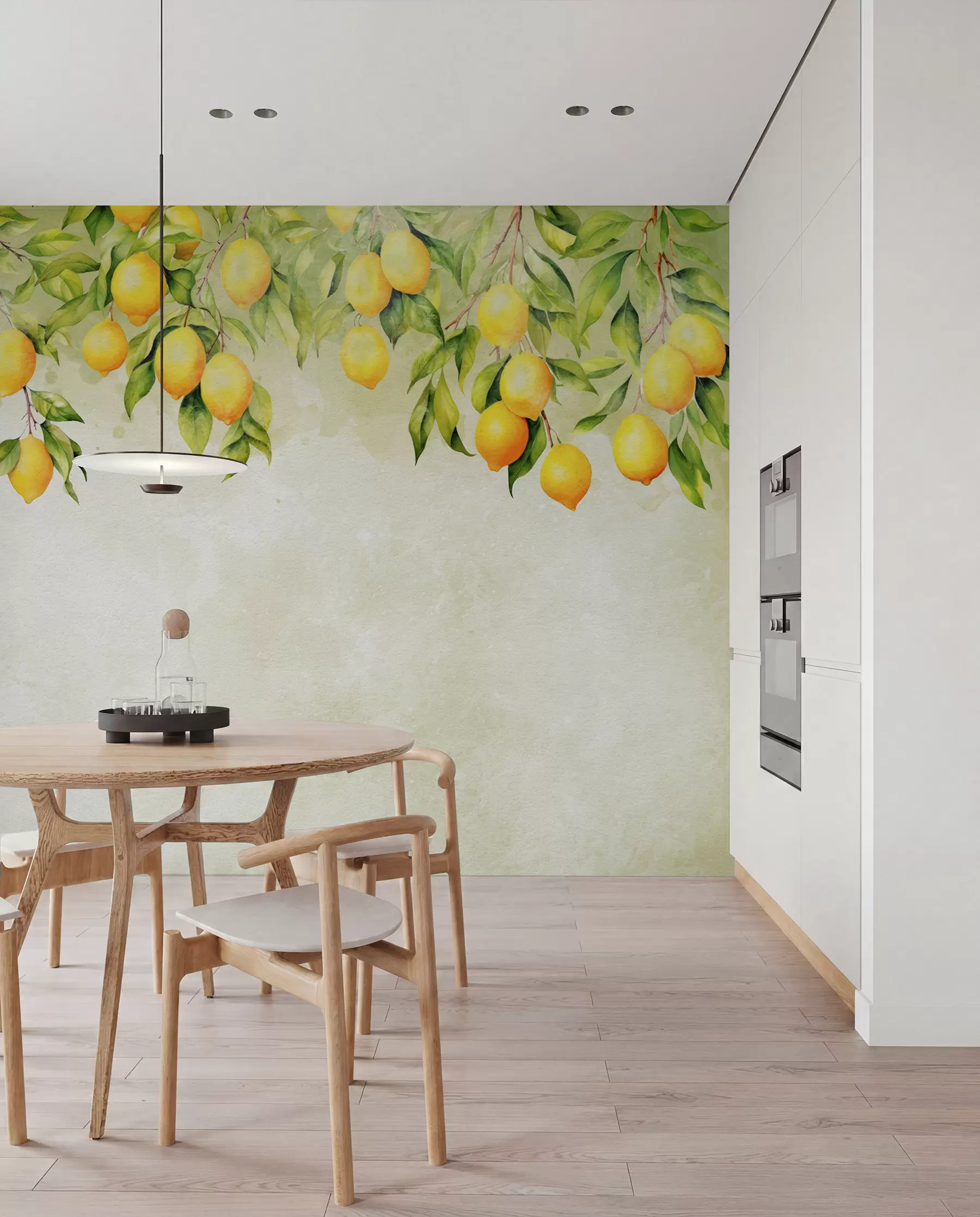 Wall Mural Photo Wallpaper Lemon Branches in Watercolor u97595