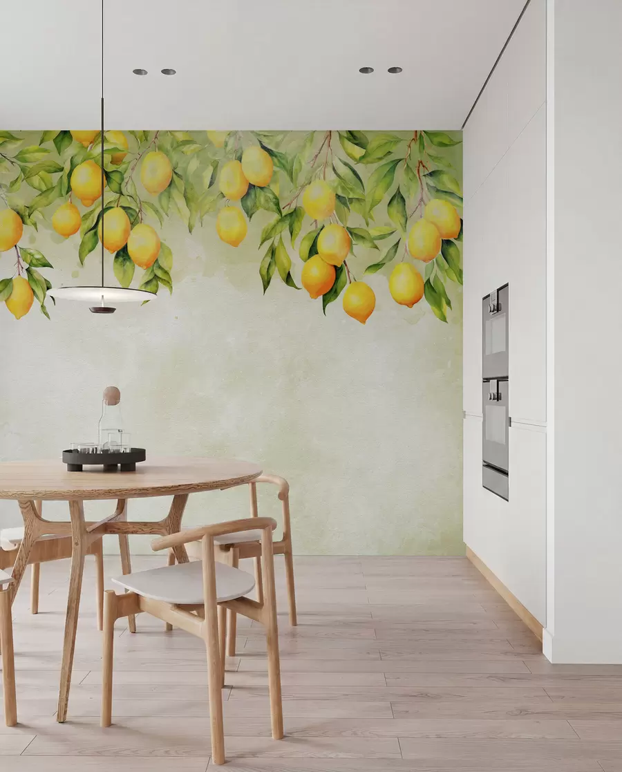 wall murals Lemon Branches in Watercolour u97595