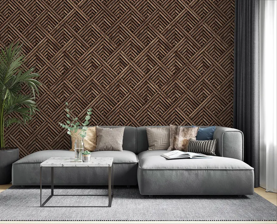 Wall Mural Photo Wallpaper Geometric wood pattern u97483