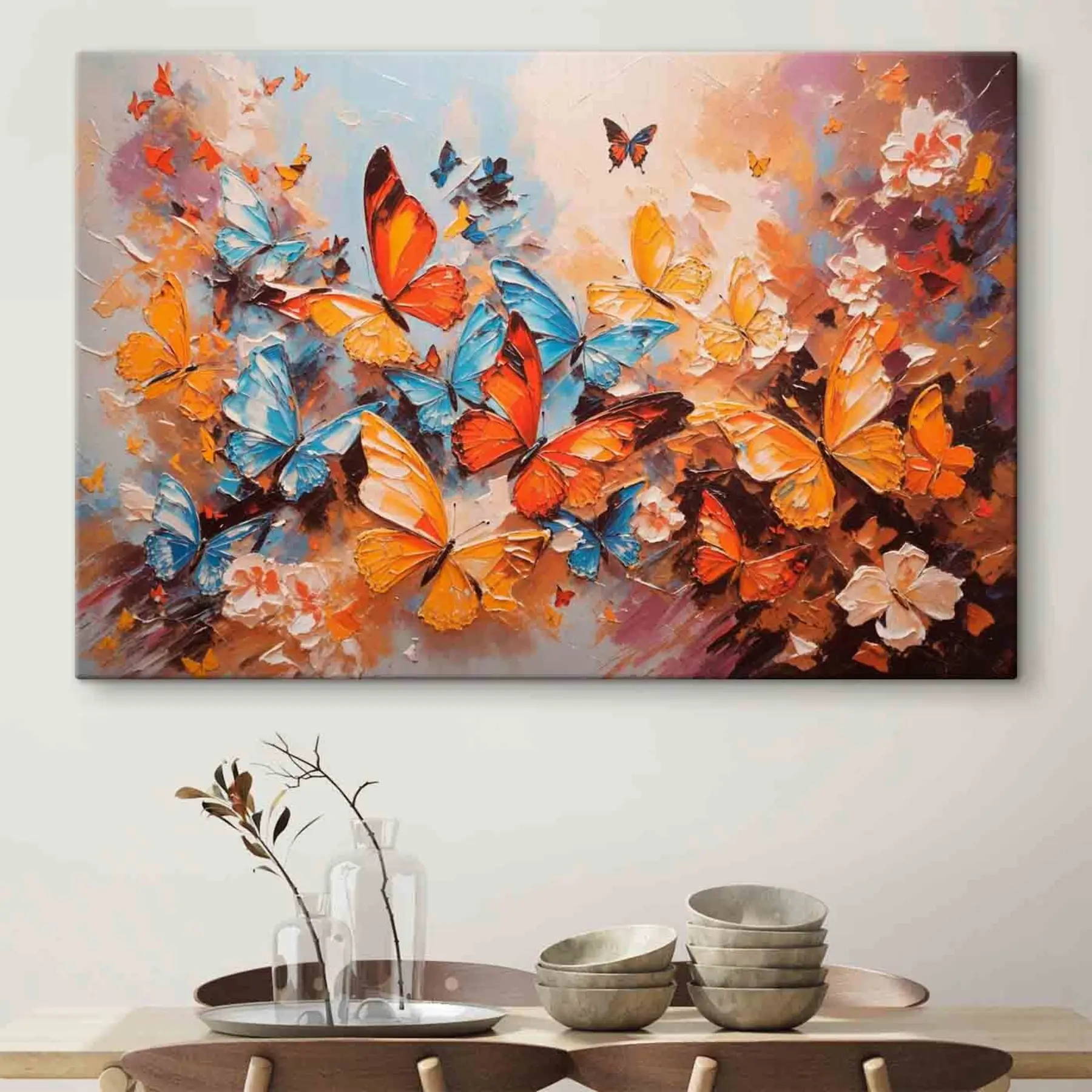 wall murals Colorful butterflies in delightful harmony s35824