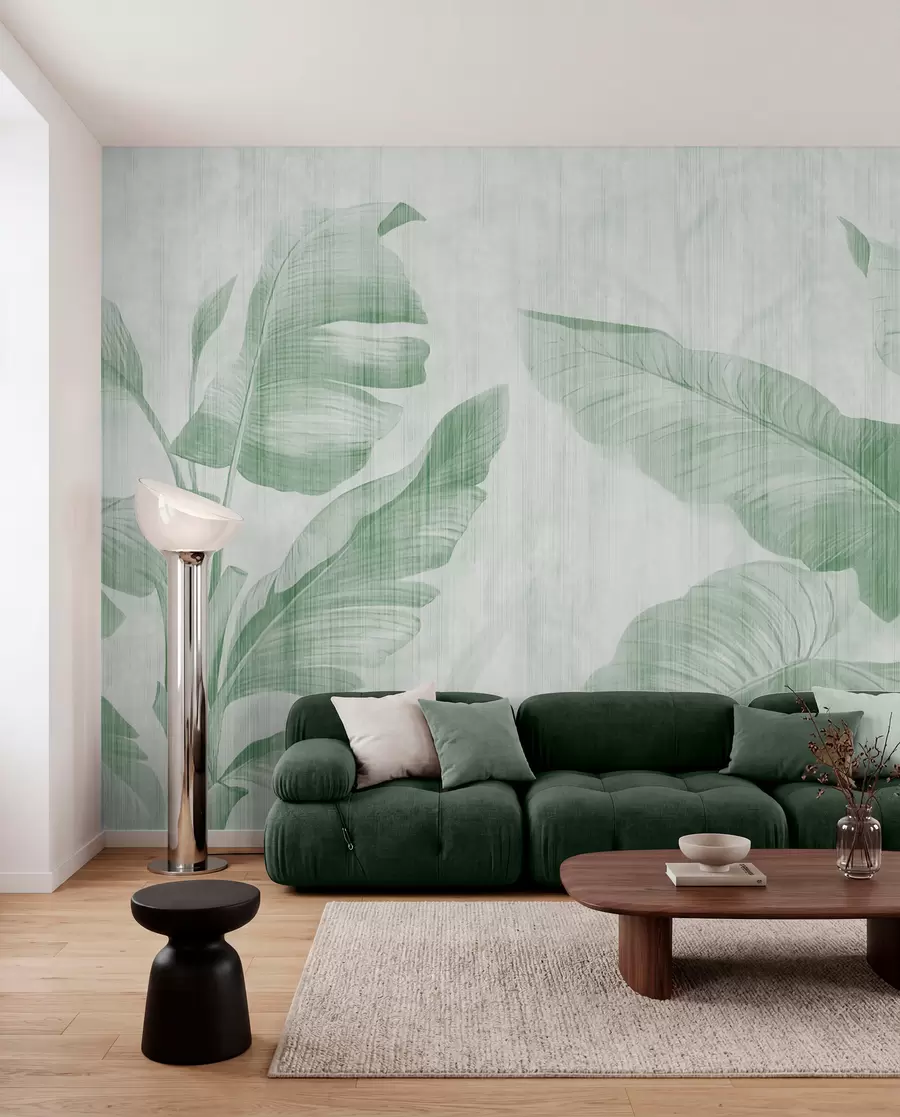 wall murals Mint Banana Leaf Shadows u00299v4
