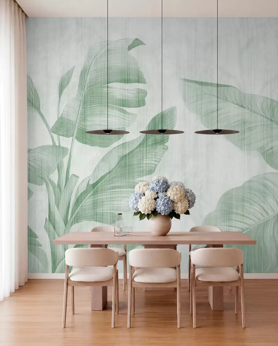 peintures murales Ombres de bananier menthe u00299v4