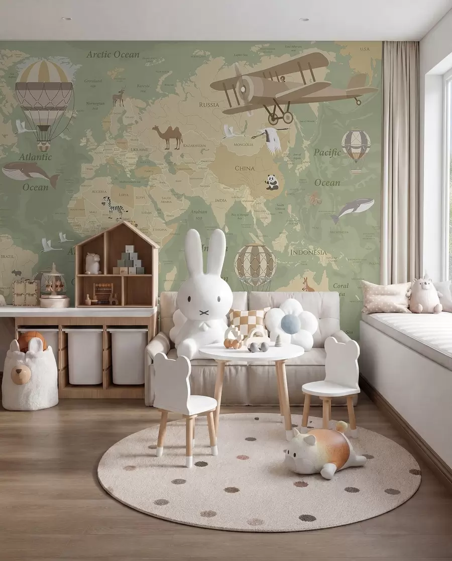 peintures murales Atlas aérien sauge en anglais u36066v2