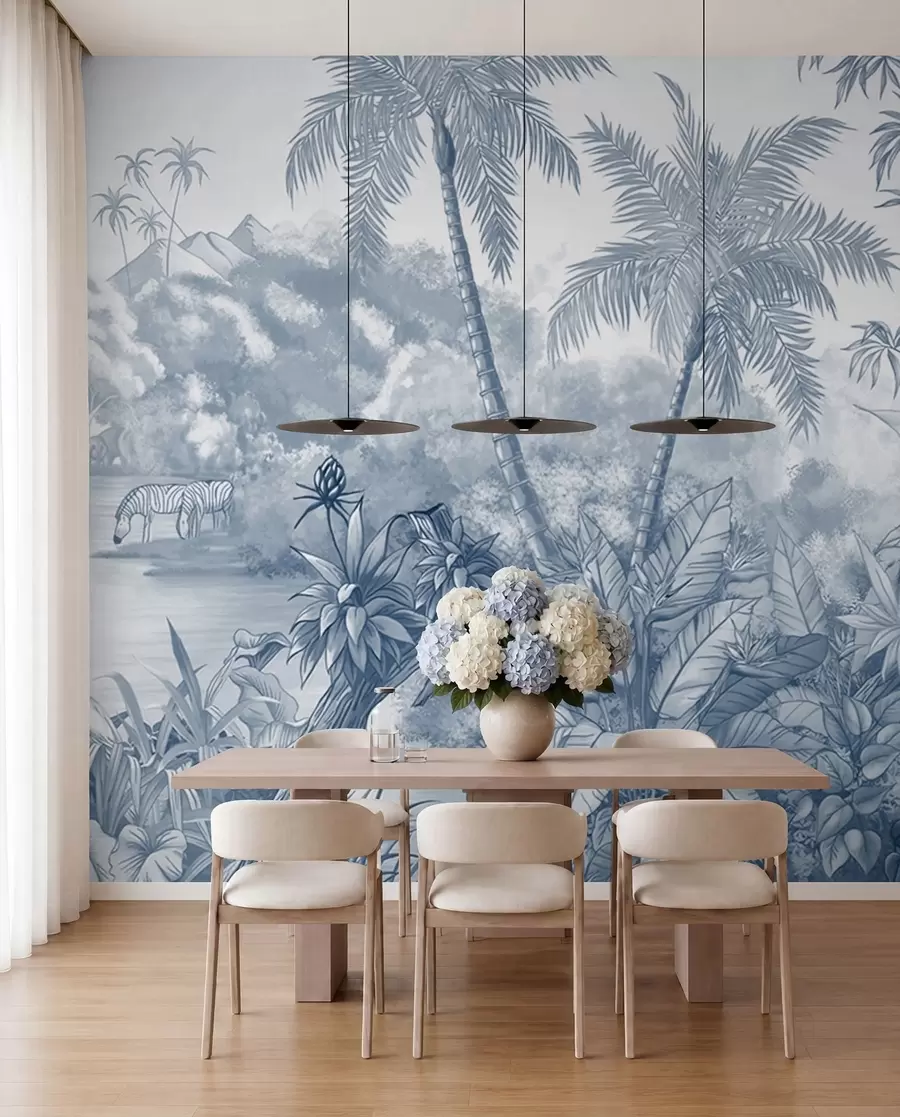 Wall Mural Photo Wallpaper Tropics in blue u59039v1