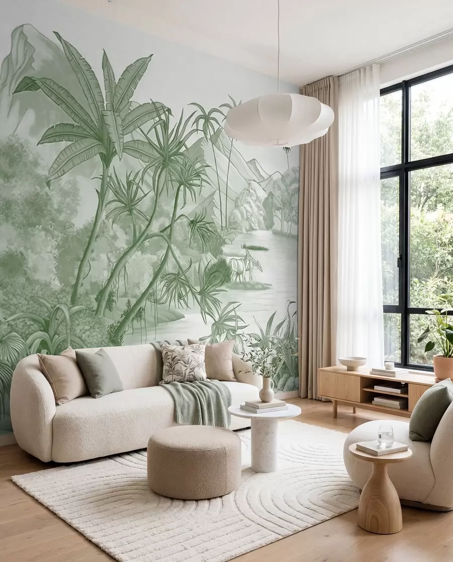 Wall Mural Photo Wallpaper Tropics in green u59039v3