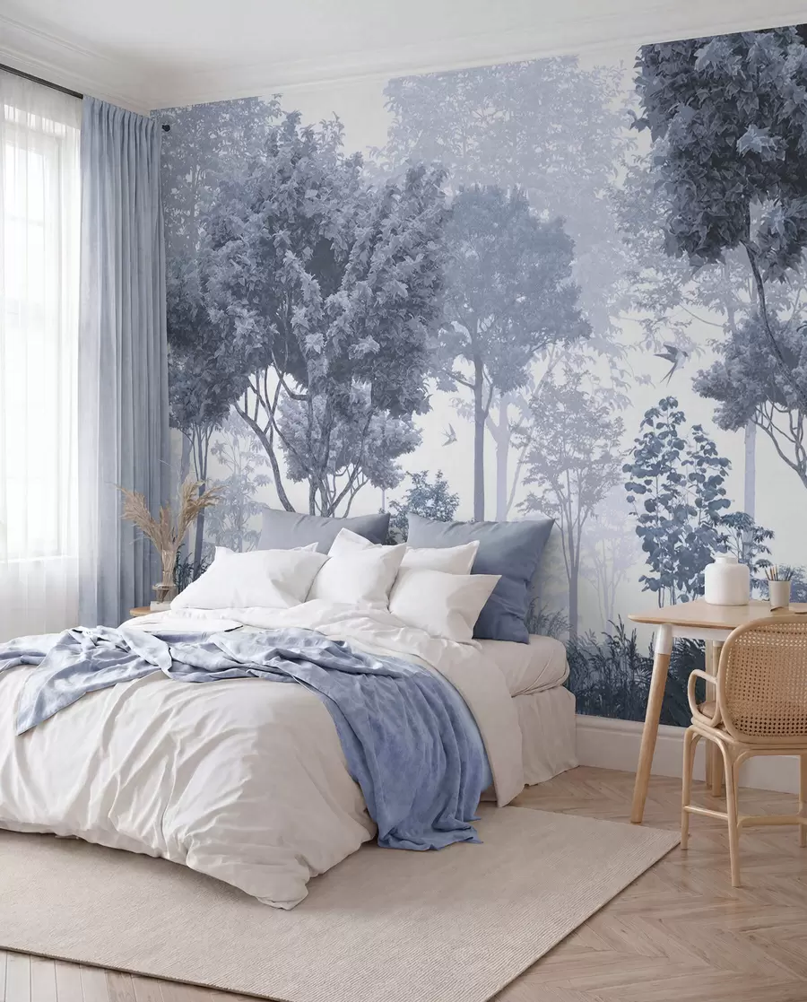 murales Bosque mágico en azul u72134v1