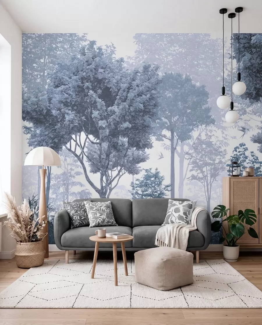 wall murals Forest Clearing in Blue u72134v1