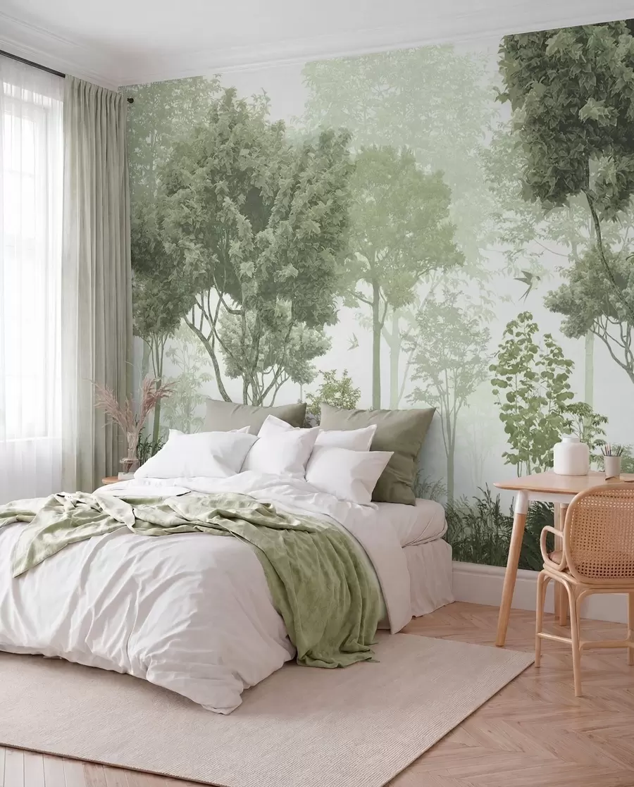 wall murals Forest Clearing in Green u72134v2