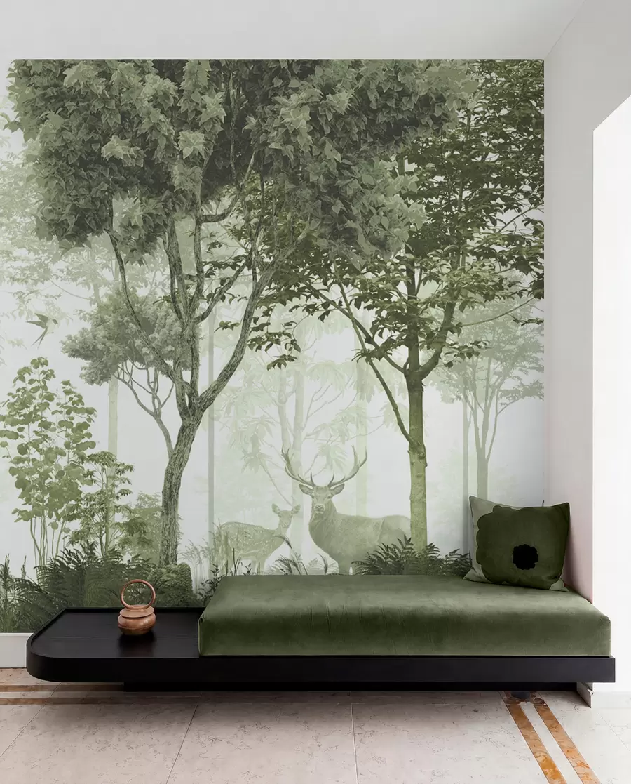 Wall Mural Photo Wallpaper Forest Clearing in Green u72134v2