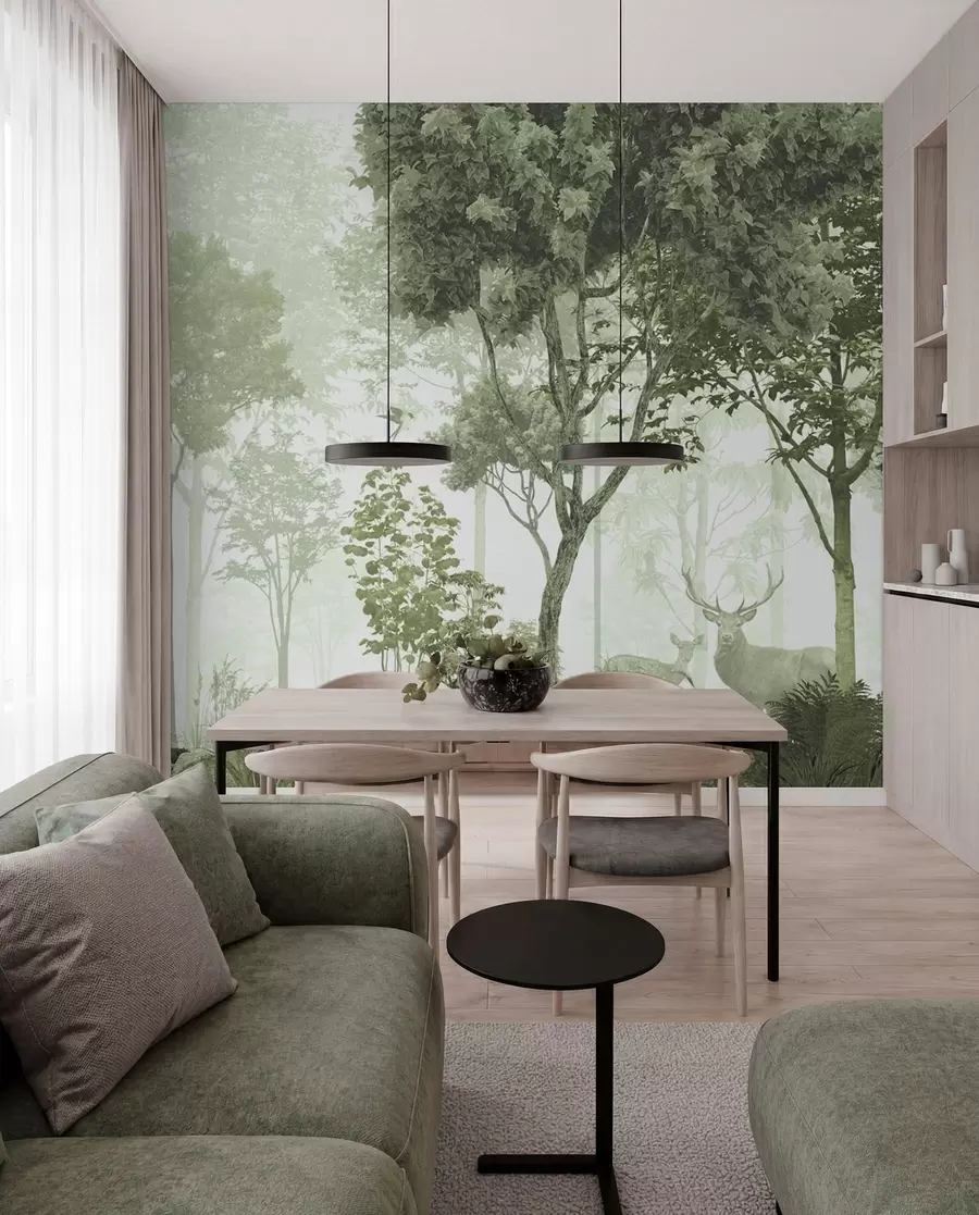 wall murals Forest Clearing in Green u72134v2