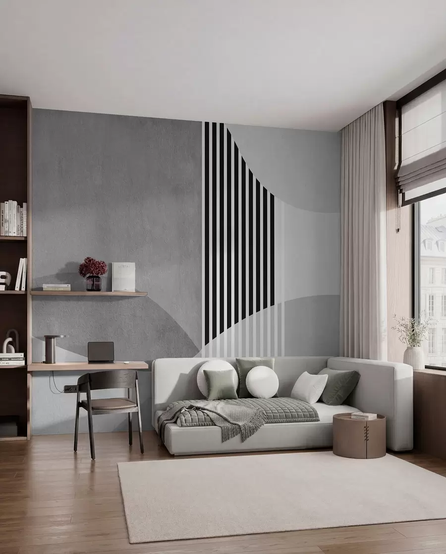 Wall Mural Photo Wallpaper Abstract retro style in gray u74075v2