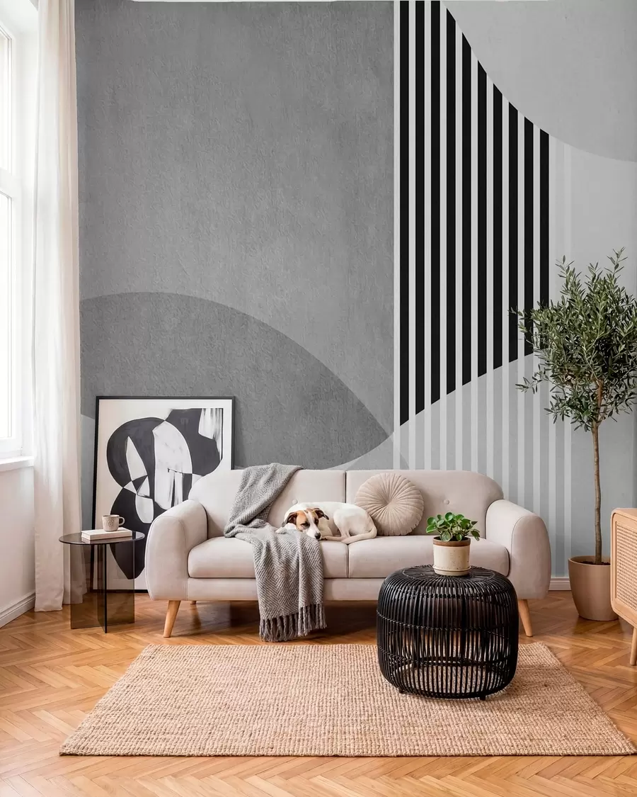 Wall Mural Photo Wallpaper Abstract retro style in gray u74075v2