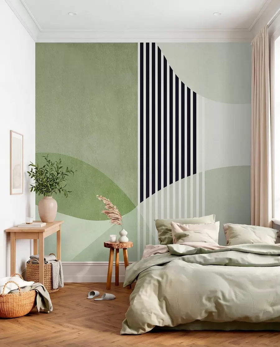murales Arcos retro en verde u74075v3