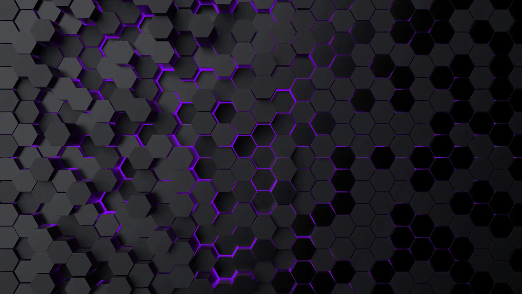 wall murals Black hexagons and purple glow u93618v3