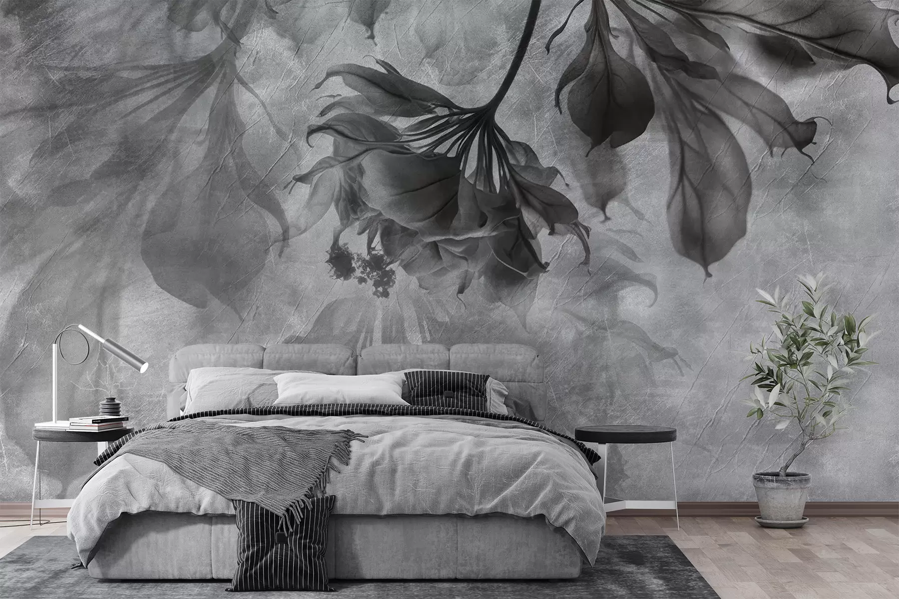 Wall Mural Photo Wallpaper Delicate translucent branches in gray u93927v2